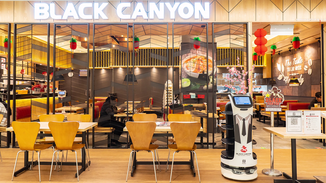 持续火爆马来西亚，普渡高端送餐机器人“贝拉”上岗Black Canyon餐厅
